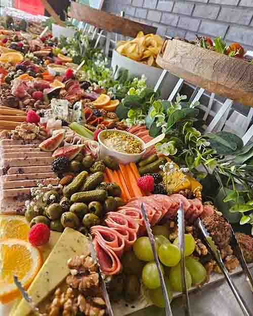 Bespoke catering with overflowing grazing table